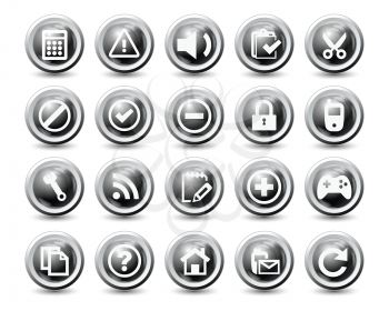 Royalty Free Clipart Image of a Set of Black and White Icons