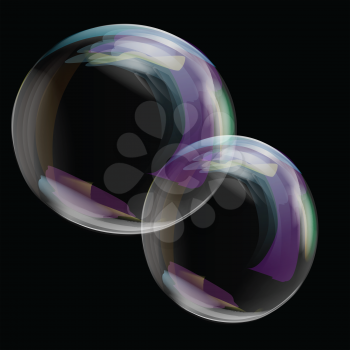 Royalty Free Clipart Image of Bubbles on Black