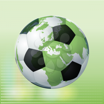 Royalty Free Clipart Image of a Soccer Ball With a Globe