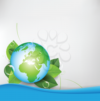Green Eco Globe Background 