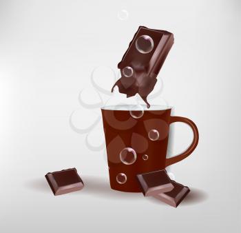 mugs with chocolate