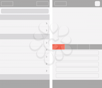 Mobile User Interface Wireframe Grey