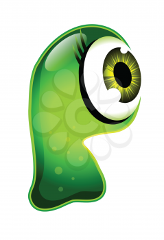 Green Jelly Monster Character Isolated on White