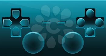 Realistic Blue Gamepad Controller Illustration