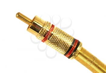 Royalty Free Photo of a Gold Plated RCA Connector