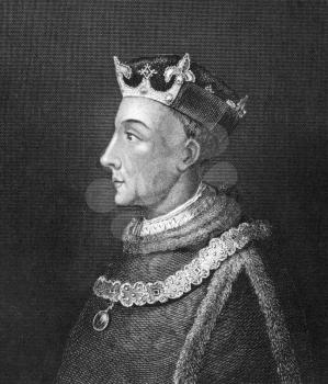 Henry V of England (1386-1422) on engraving from 1830. King of England during 1413-1422. Published in London by Thomas Kelly.