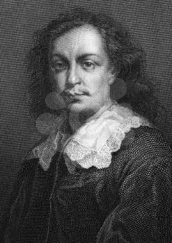 Bartolome Esteban Murillo (1617-1682) on engraving from 1864. Spanish painter, one of the most important Baroque figures. Engraved by Calamatta after a picture by S.Ipsum and published in London by J.