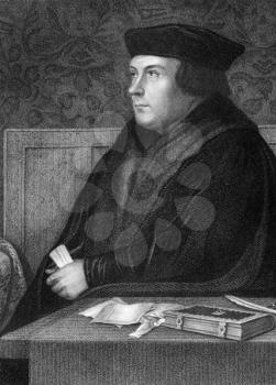 Thomas Cromwell, 1st Earl of Essex (1485-1540) on engraving from 1838. English statesman who served as chief minister of King Henry VIII during 1532-1540.