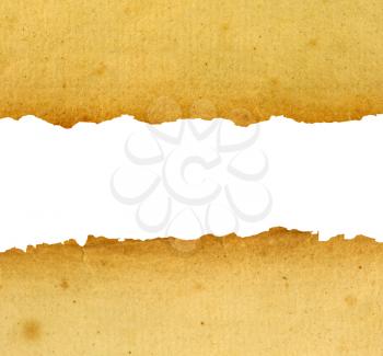 Vintage paper edges isolated in white