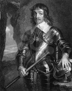 James Hamilton, 1st Duke of Hamilton (1606-1649) on engraving from 1829. Scottish nobleman and influential political and military leader during the Wars of the Three Kingdoms.Engraved by W.Finden and 
