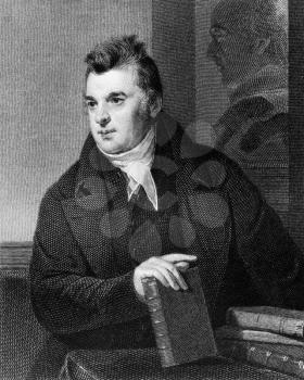 David Hosack (1769-1835) on engraving from 1835. Noted physician, botanist and educator. Engraved by A.B.Durrand and published in''National Portrait Gallery of Distinguished Americans Volume II'',USA,