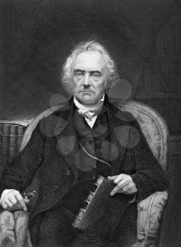 Thomas Chalmers (1780-1847) on engraving from 1873. Scottish minister, professor of theology, political economist, and leader of the Church of Scotland and of the Free Church of Scotland. Engraved by 