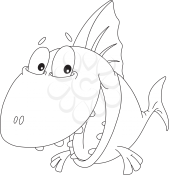 Royalty Free Clipart Image of a Smiling Fish