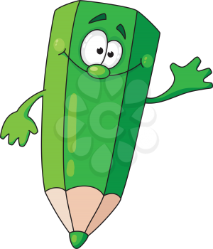 Royalty Free Clipart Image of a Green Pencil