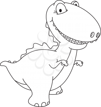 Royalty Free Clipart Image of a Laughing Dinosaur