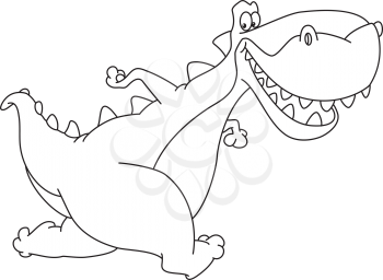 Royalty Free Clipart Image of a Running Dinosaur