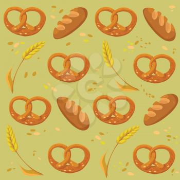 illustration of a pattern bread wheat pretzel