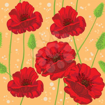 illustration of a seamless poppies