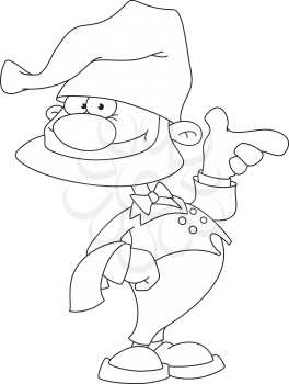 illustration of a waiter gnome outlined