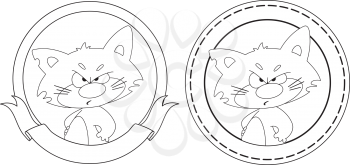 illustration of a angry cat banner outlined
