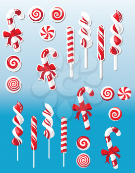 illustration of a Christmas candy set