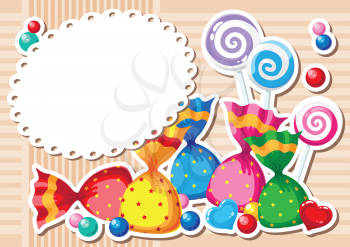 illustration of a candy sticker background