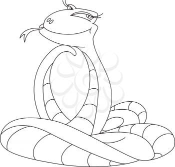 illustration of a cute snake outlined
