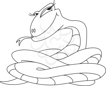 illustration of a girl snake outlined