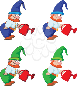 illustration of a gnome gardener