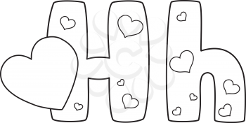 illustration of a letter H heart outlined