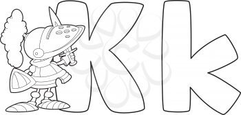 illustration of a letter K knight outlined