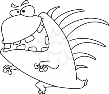 illustration of a spiny monster outlined