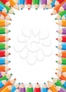 illustration of a color pencils frame