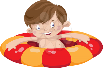 illustration of a smile swimmer boy