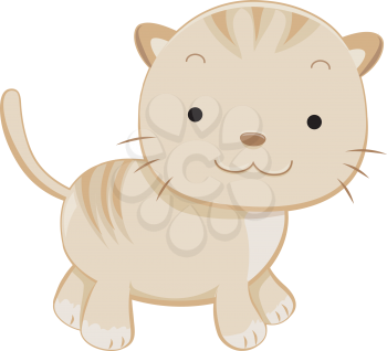 Royalty Free Clipart Image of a Chubby Cat
