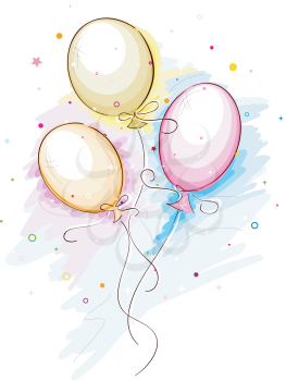 Royalty Free Clipart Image of Party Balloons