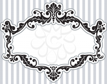 Royalty Free Clipart Image of a Black Victorian Frame