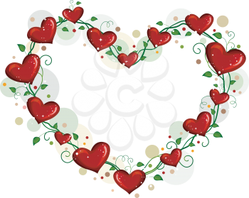 Royalty Free Clipart Image of Vines Forming a Heart