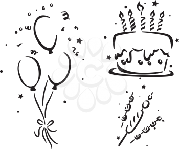 Royalty Free Clipart Image of Birthday Stencils