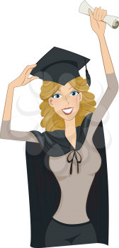 Royalty Free Clipart Image of a Female Graduate