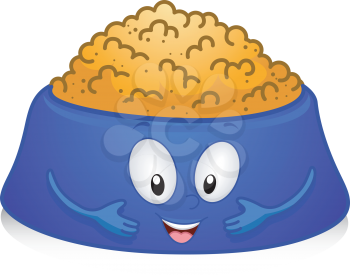 Royalty Free Clipart Image of a Bowl of Dog Food