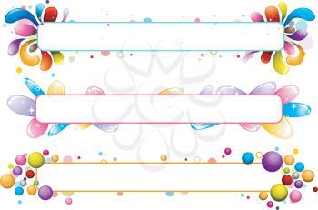 Royalty Free Clipart Image of Three Decorative Panels
