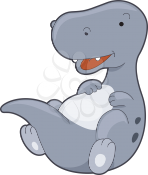 Royalty Free Clipart Image of a Laughing T-Rex