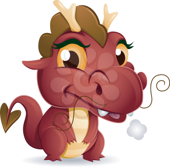 Royalty Free Clipart Image of a Baby Dragon