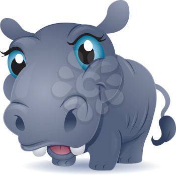 Royalty Free Clipart Image of a Hippo
