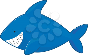 Royalty Free Clipart Image of a Smiling Shark