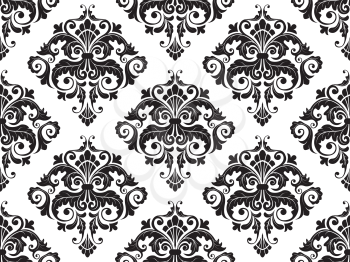 Royalty Free Clipart Image of a Black and White Victorian Background