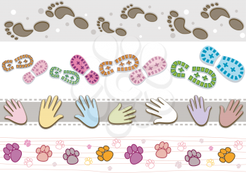 Royalty Free Clipart Image of Borders Featuring Prints