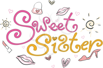 Royalty Free Clipart Image of a Sweet Sister