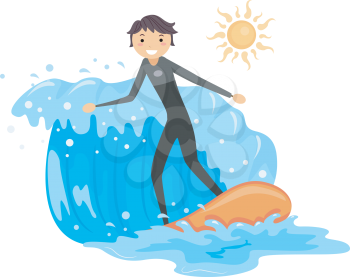 Royalty Free Clipart Image of a Surfer